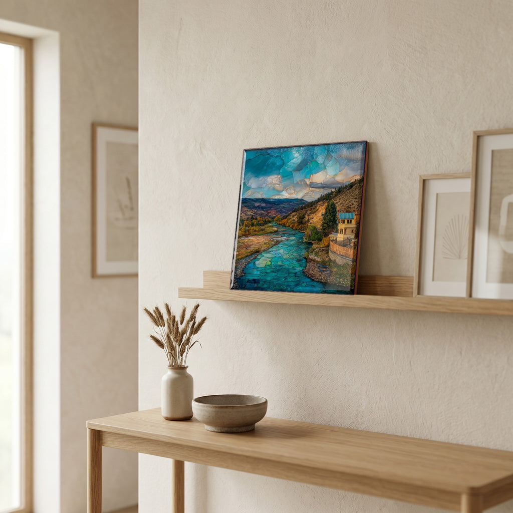 In the entryway, first thing you see.