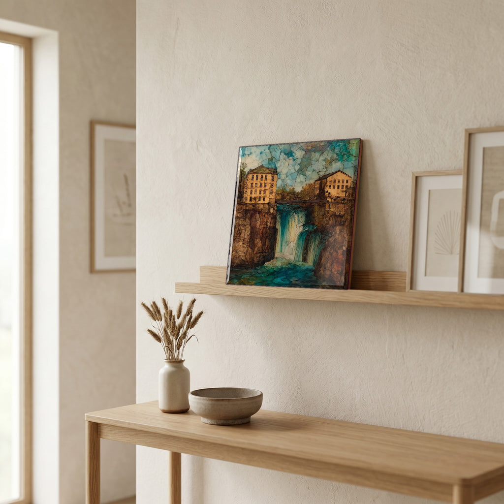 In the entryway, first thing you see.