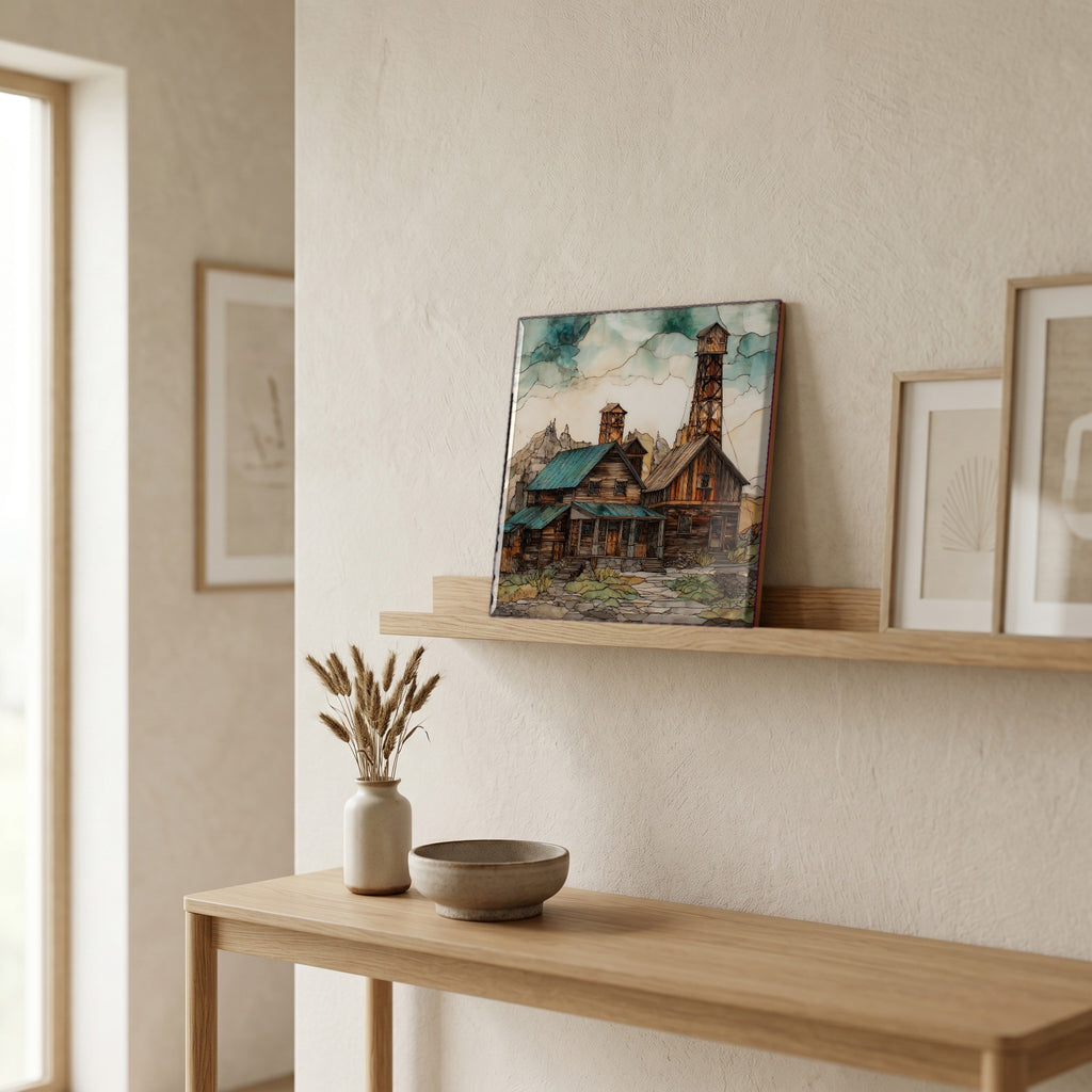 In the entryway, first thing you see.