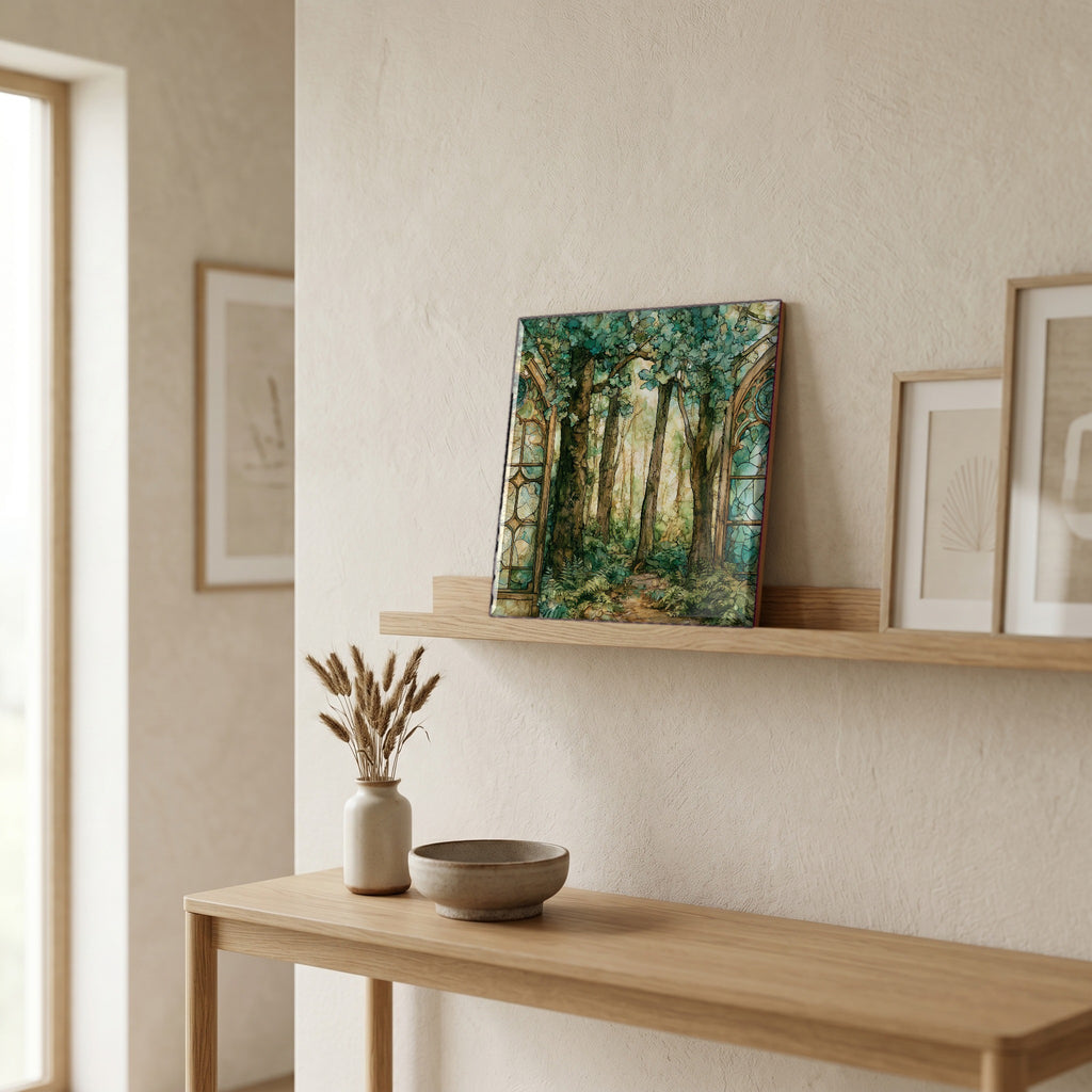 In the entryway, first thing you see.
