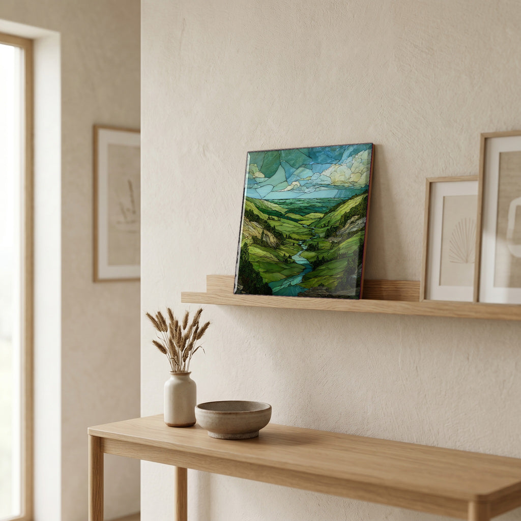 In the entryway, first thing you see.