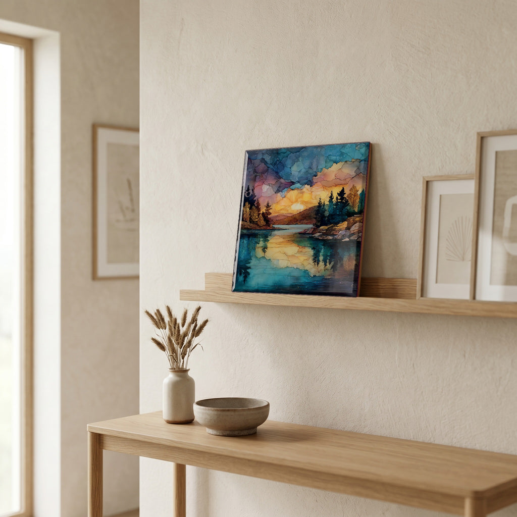 In the entryway, first thing you see.