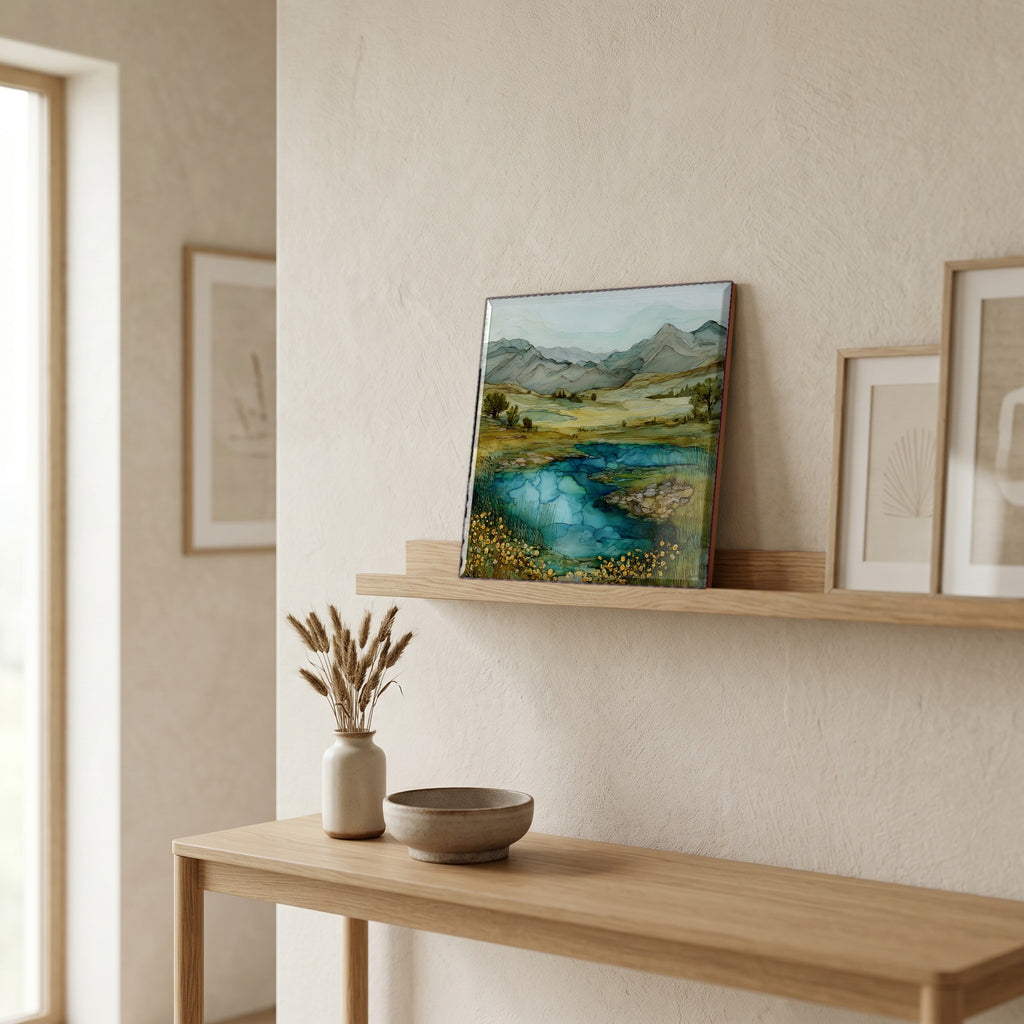 In the entryway, first thing you see.