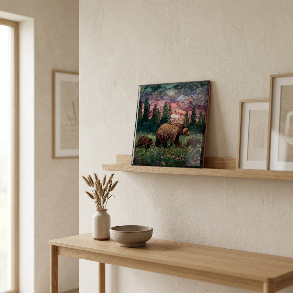 In the entryway, first thing you see.