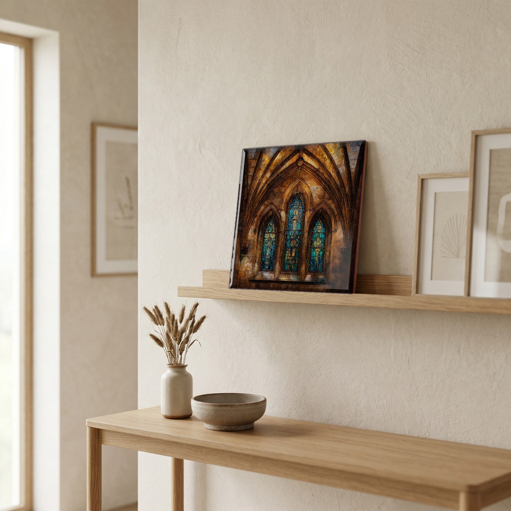 In the entryway, first thing you see.