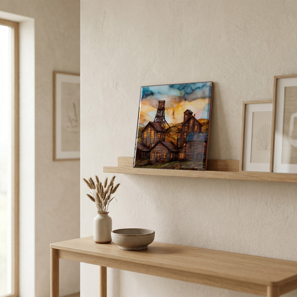 In the entryway, first thing you see.