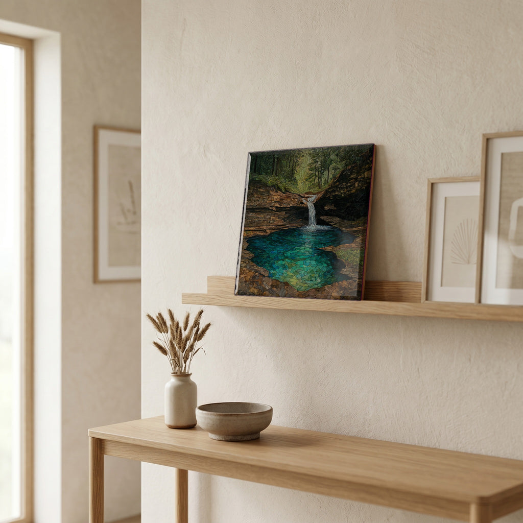 In the entryway, first thing you see.