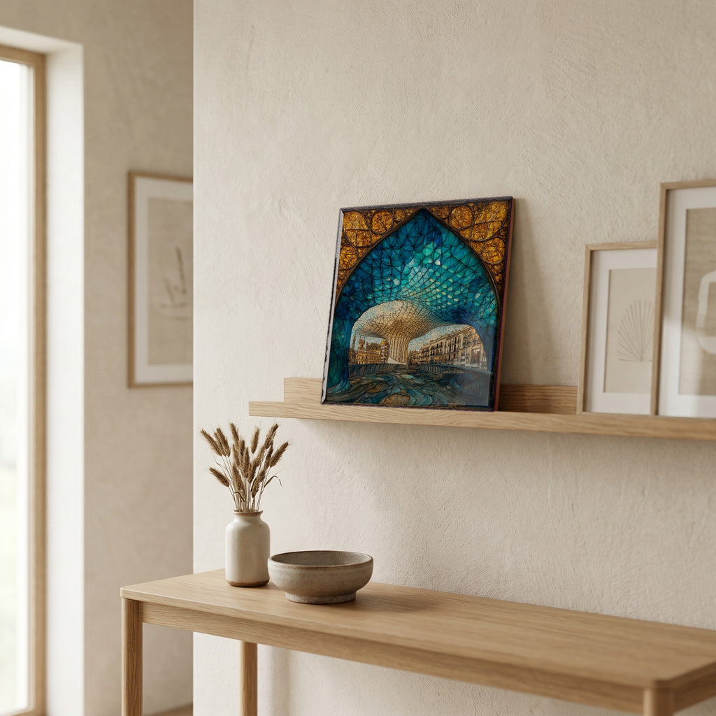 In the entryway, first thing you see.