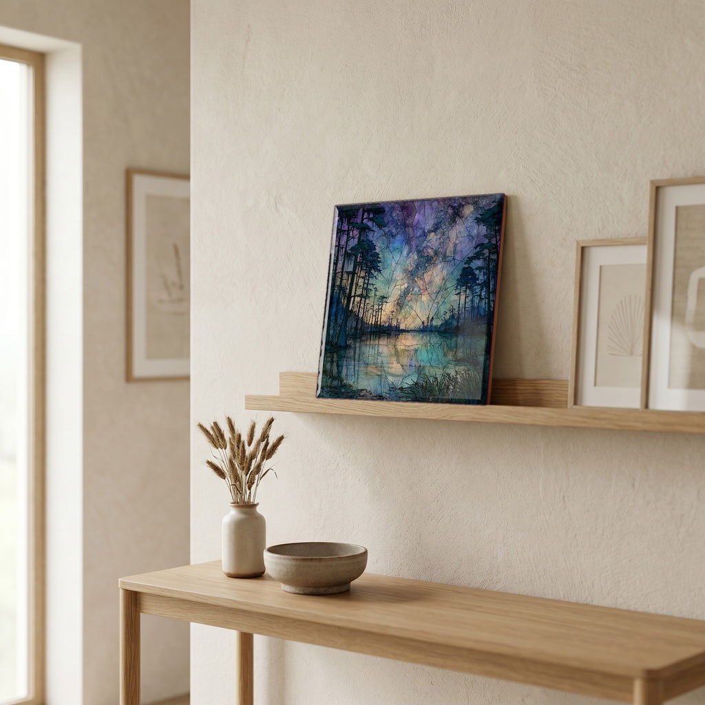 In the entryway, first thing you see.
