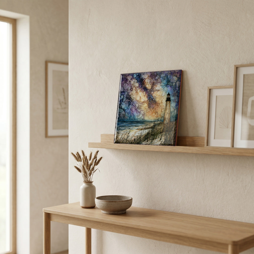 In the entryway, first thing you see.