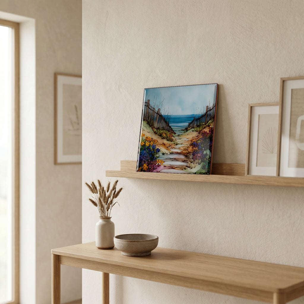 In the entryway, first thing you see.