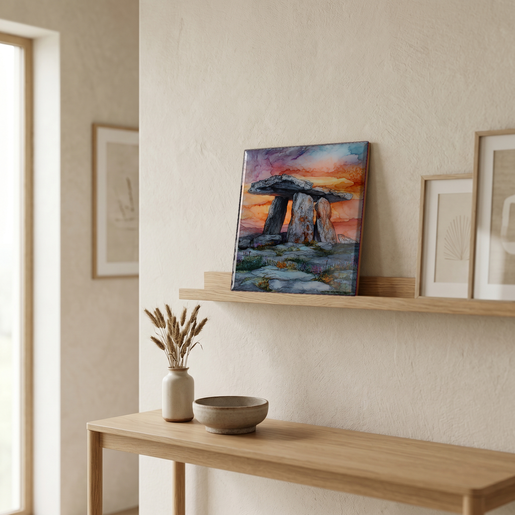 On a picture ledge, where the light comes in.