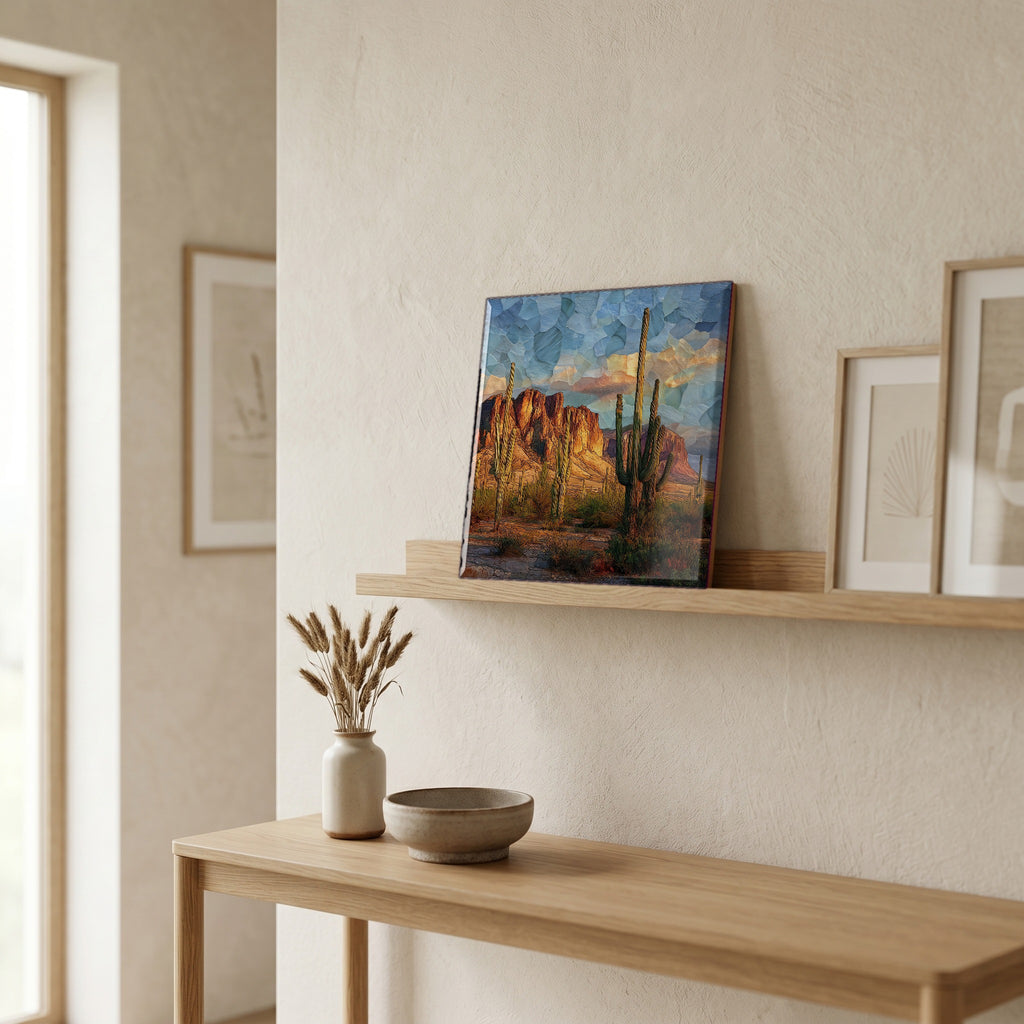 In the entryway, first thing you see.