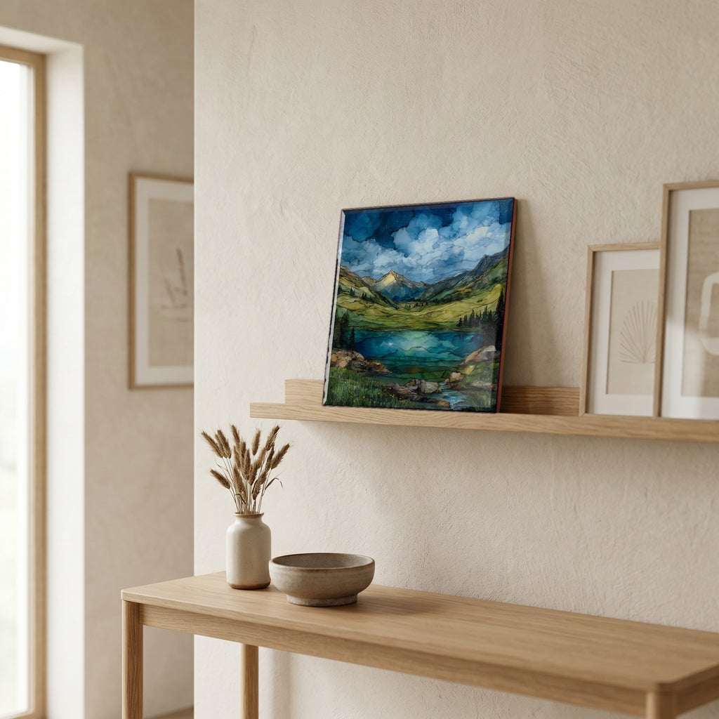 In the entryway, first thing you see.