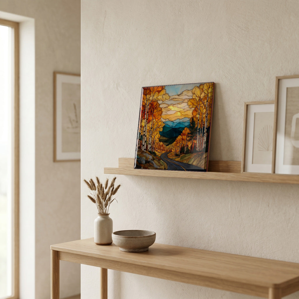 In the entryway, first thing you see.