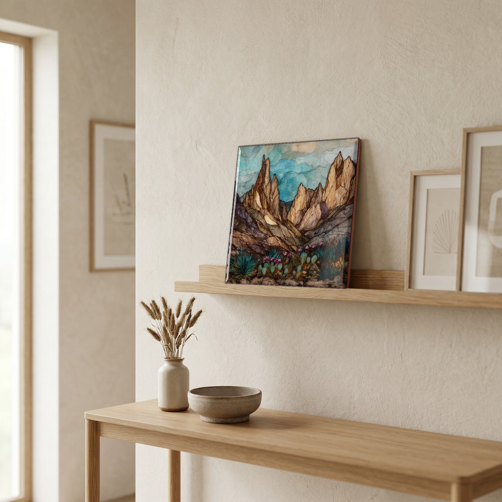 In the entryway, first thing you see.