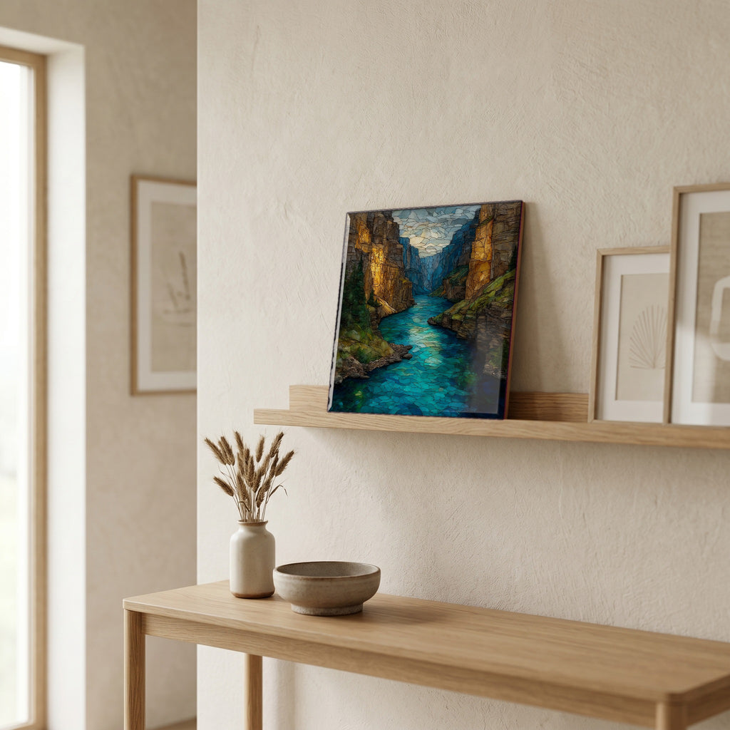 In the entryway, first thing you see.
