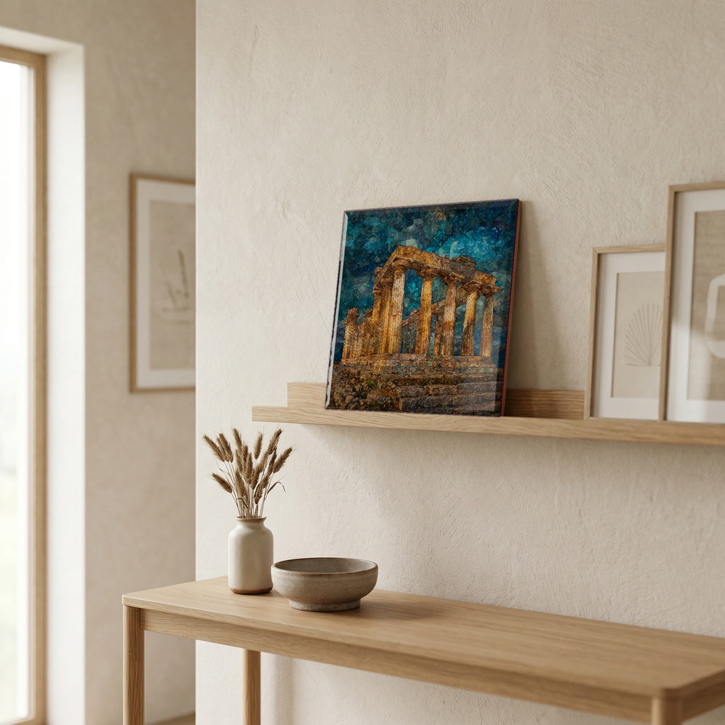 In the entryway, first thing you see.
