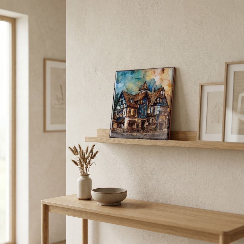 In the entryway, first thing you see.