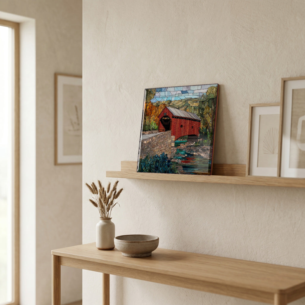 In the entryway, first thing you see.