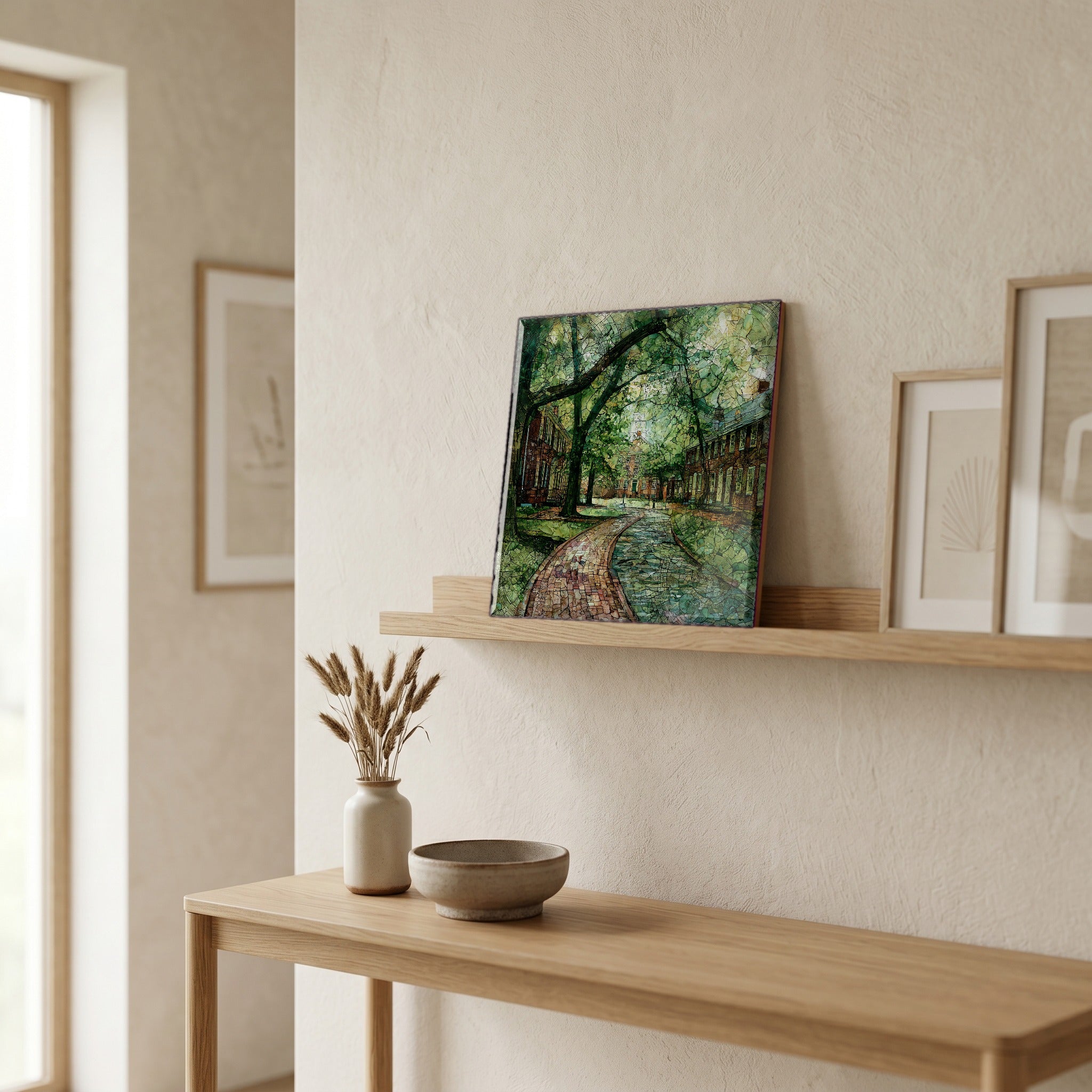 In the entryway, first thing you see.