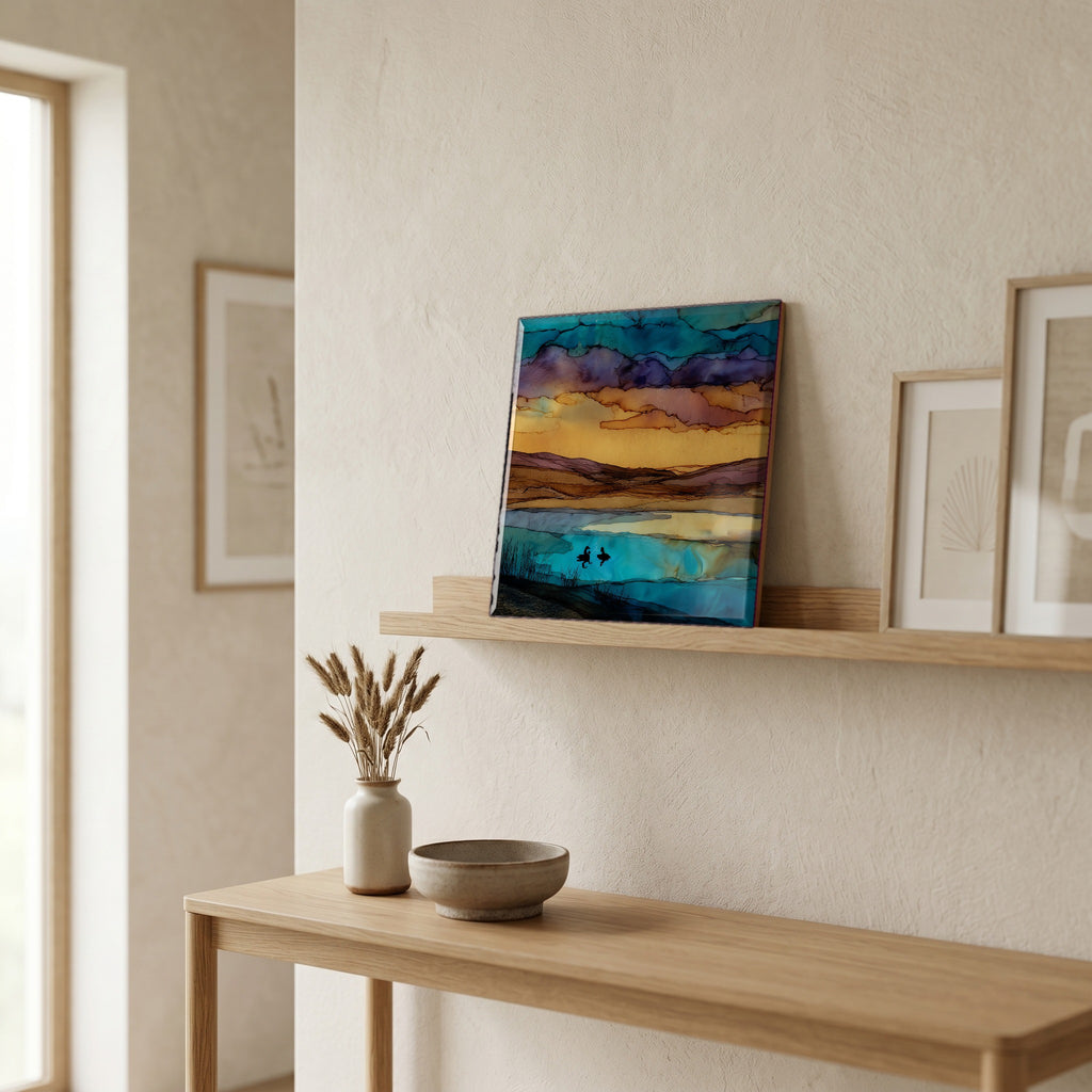 In the entryway, first thing you see.