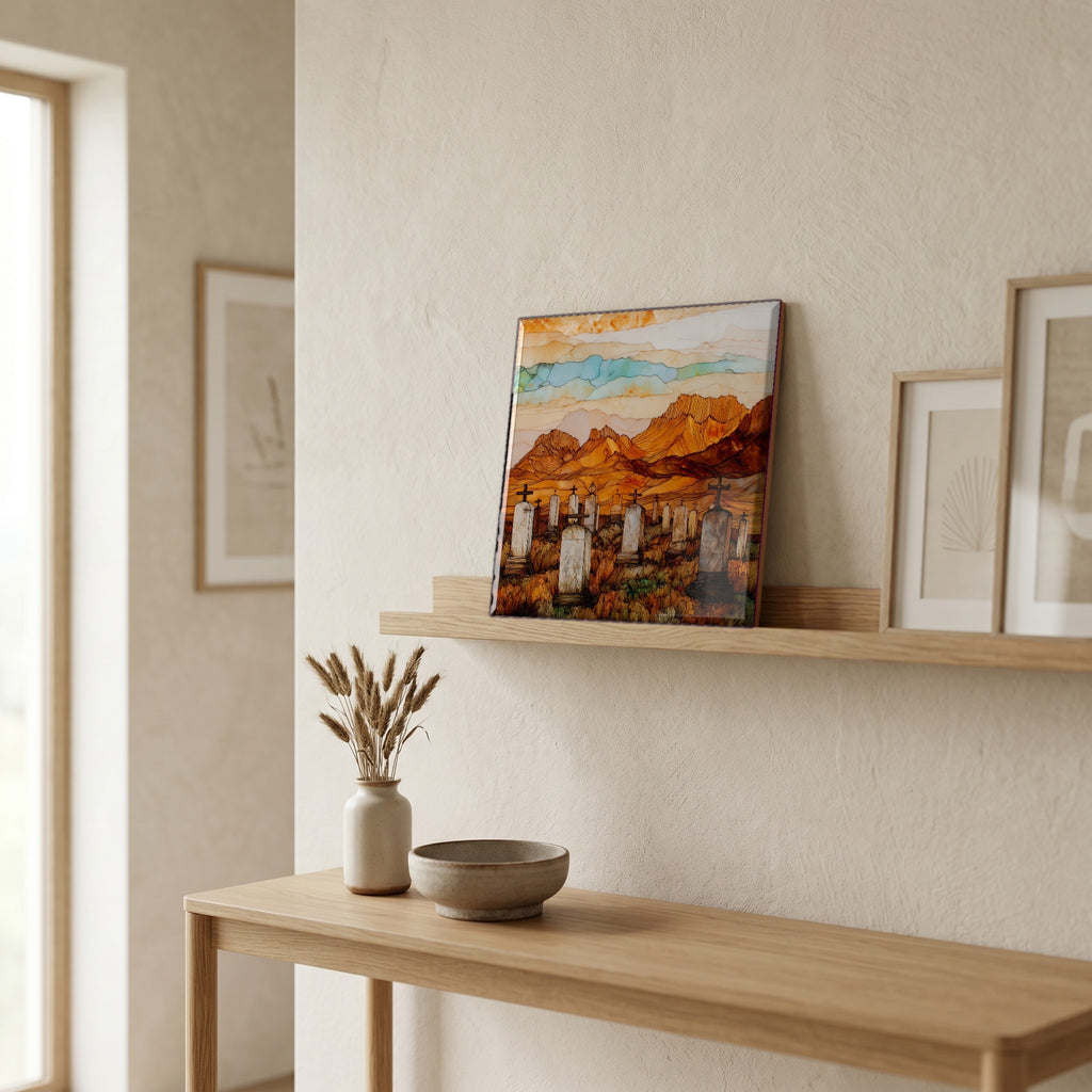 In the entryway, first thing you see.