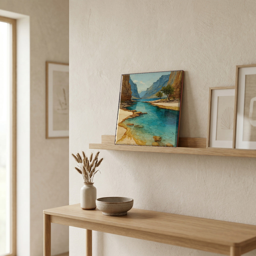 In the entryway, first thing you see.