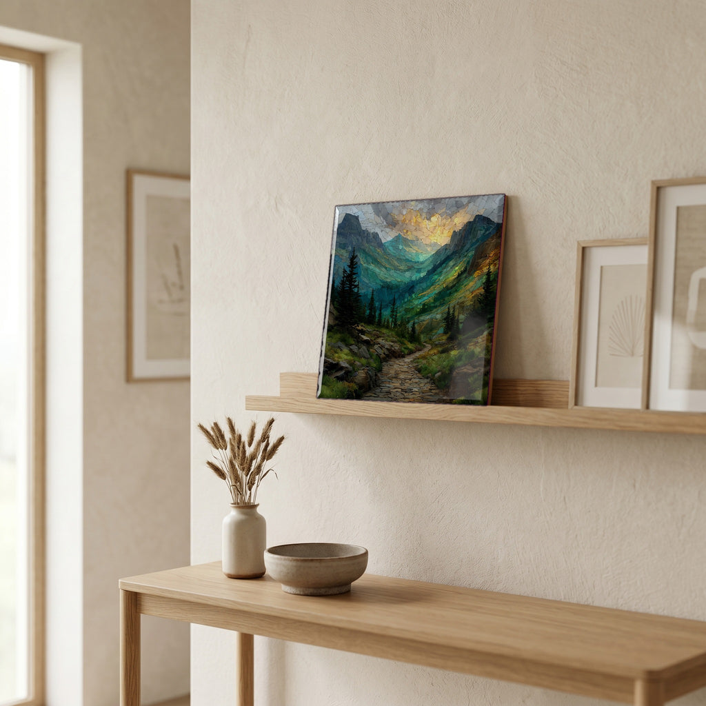 In the entryway, first thing you see.