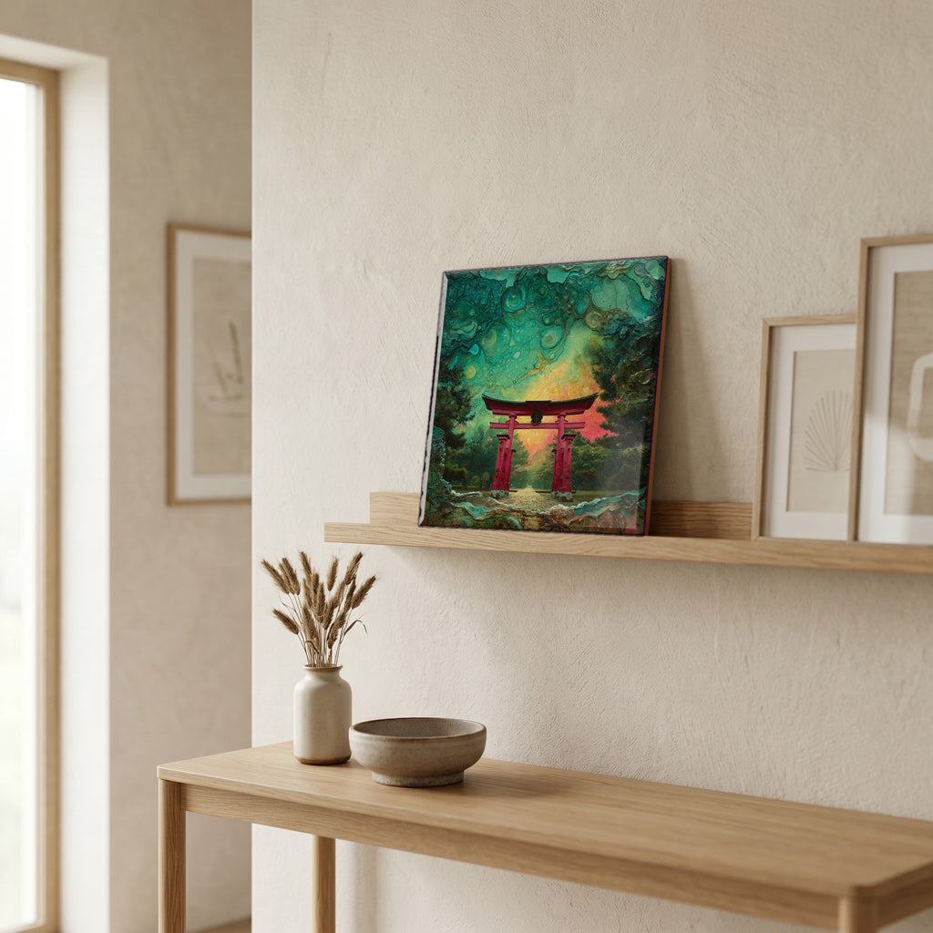 In the entryway, first thing you see.