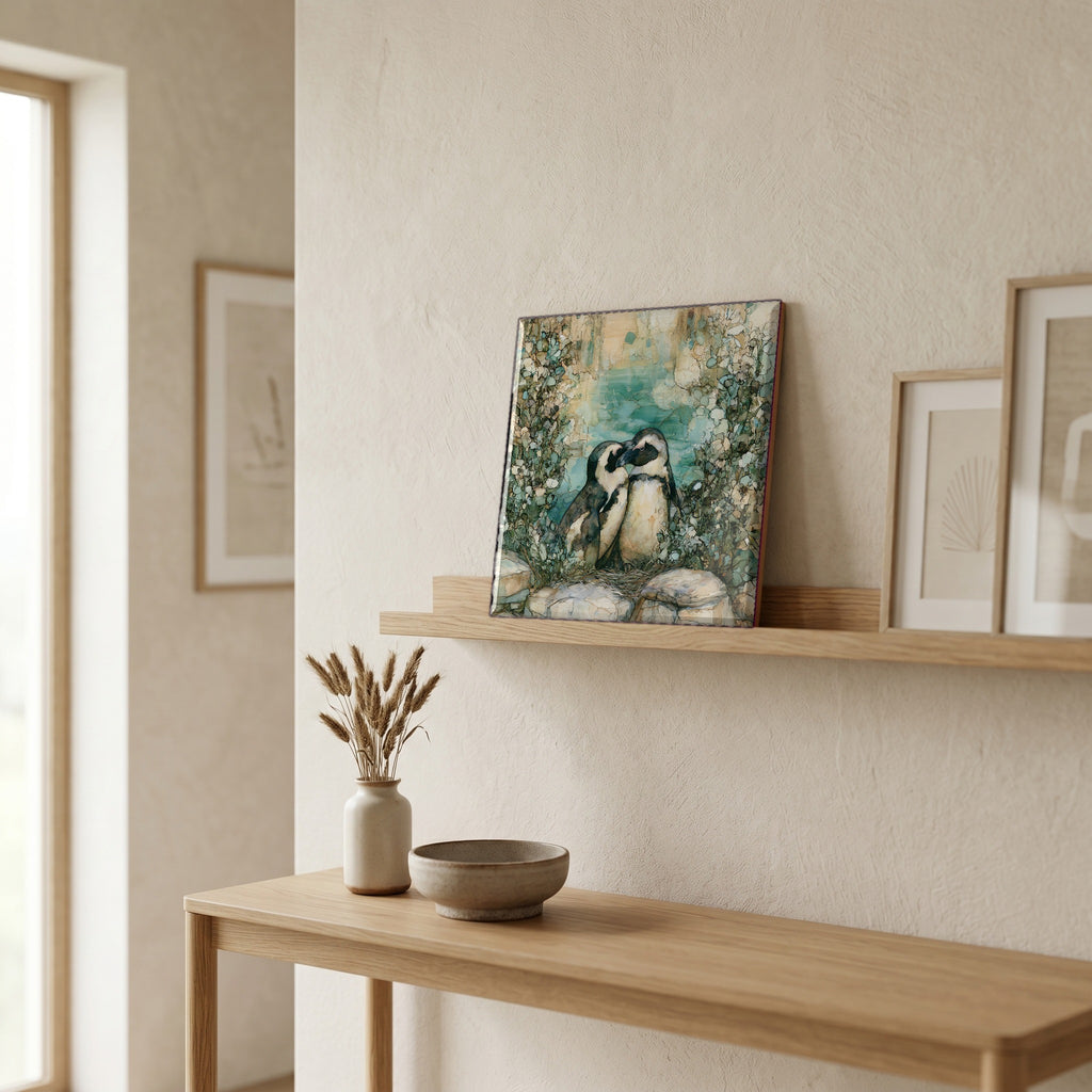 In the entryway, first thing you see.