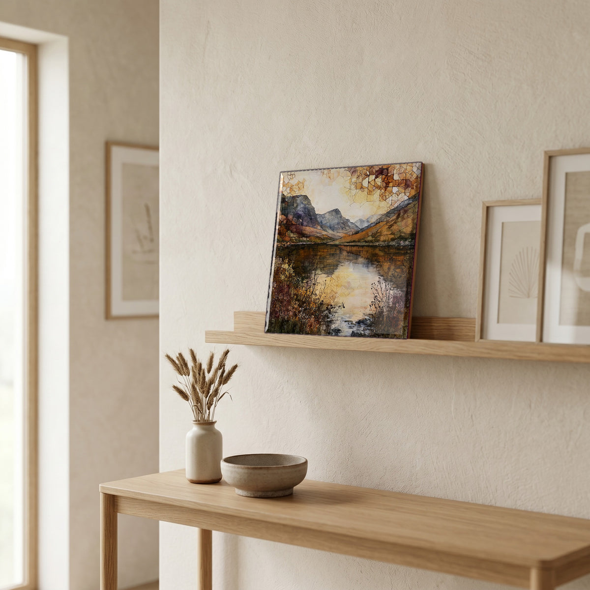In the entryway, first thing you see.