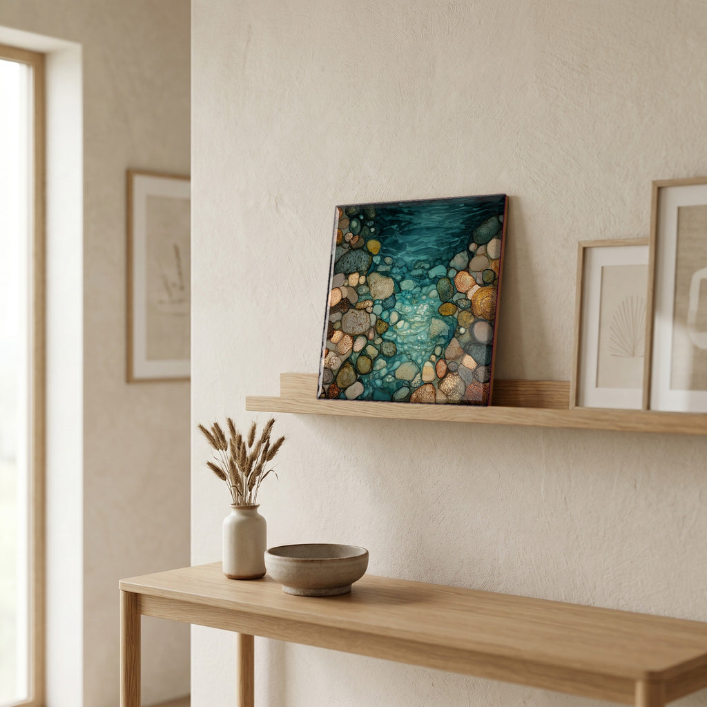 In the entryway, first thing you see.