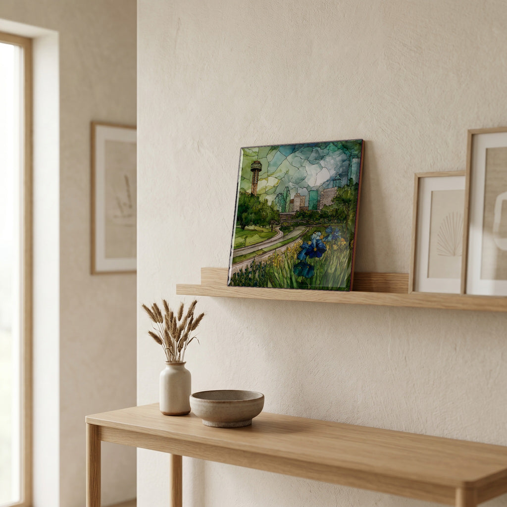 In the entryway, first thing you see.