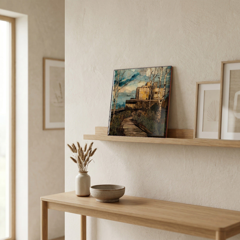 In the entryway, first thing you see.