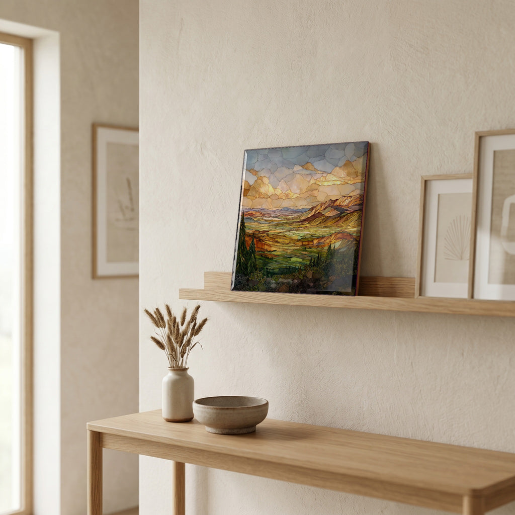 In the entryway, first thing you see.