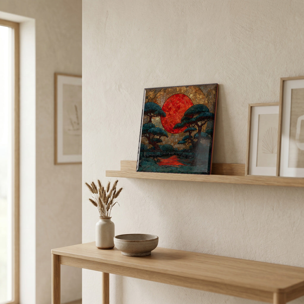 In the entryway, first thing you see.