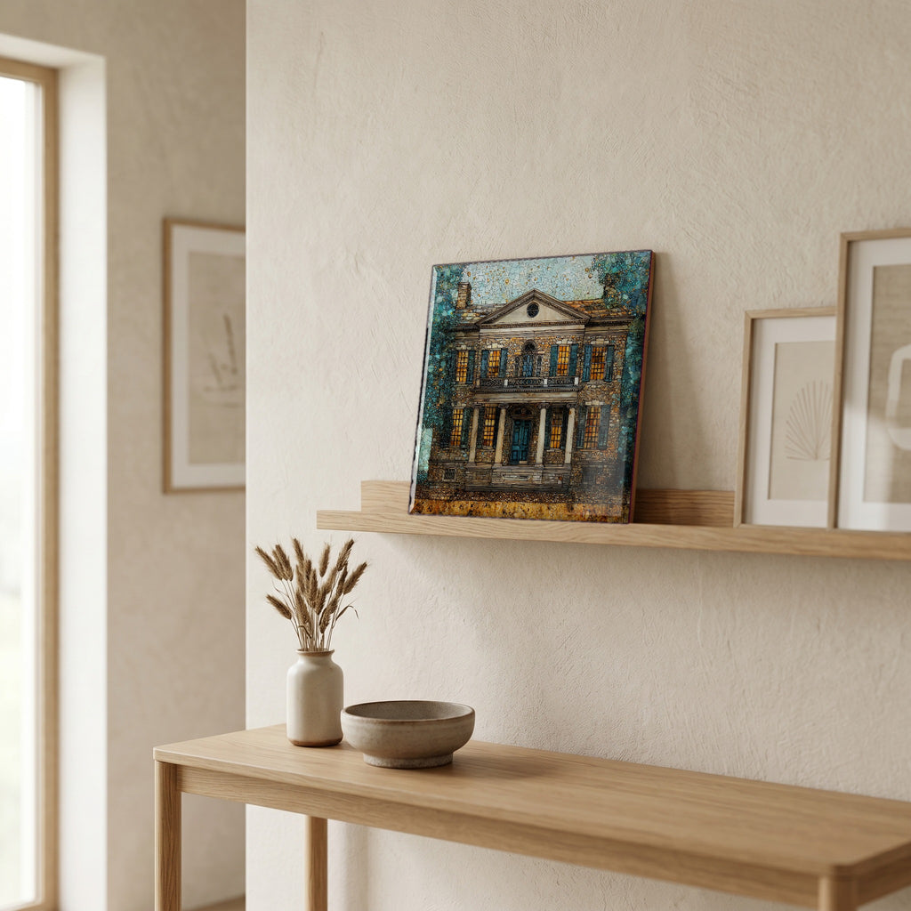 In the entryway, first thing you see.