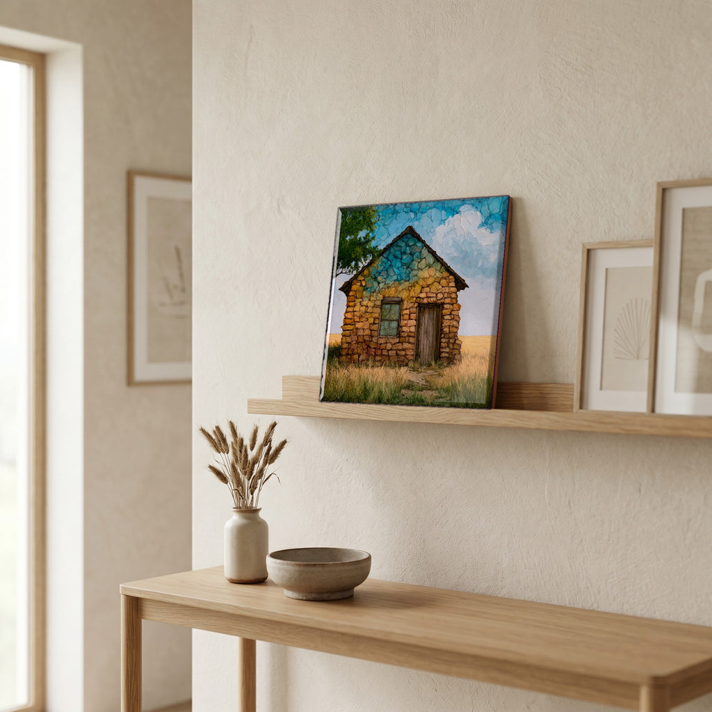 In the entryway, first thing you see.
