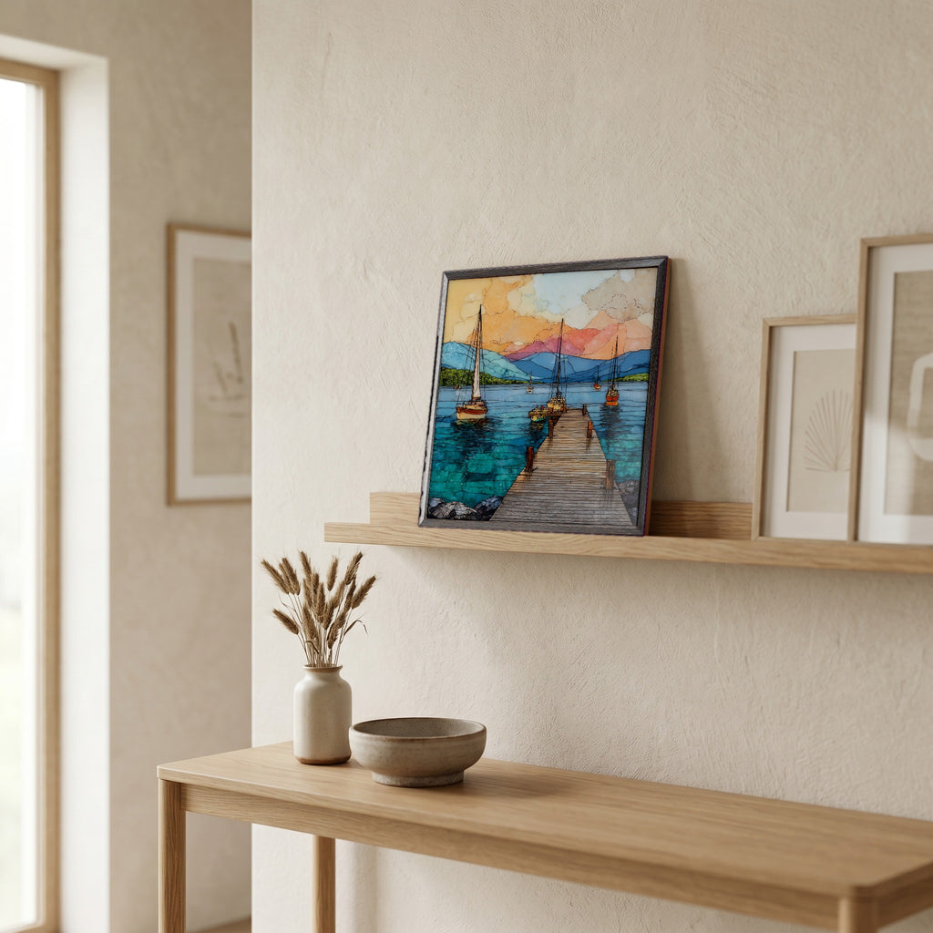 In the entryway, first thing you see.