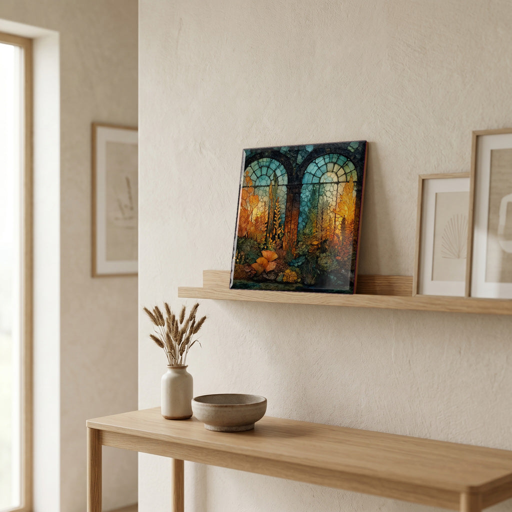 In the entryway, first thing you see.