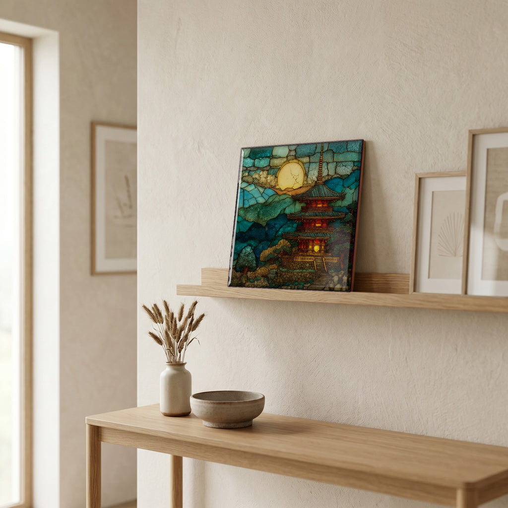 In the entryway, first thing you see.