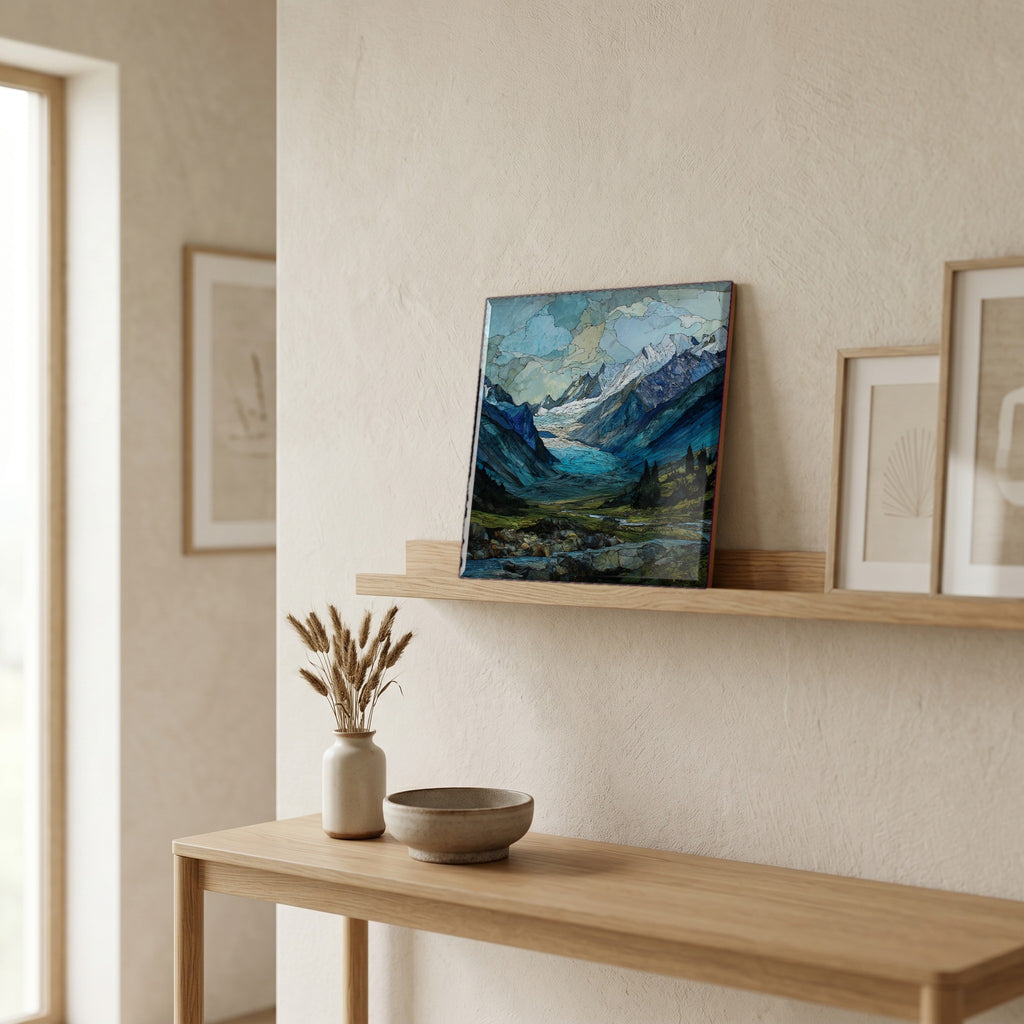 In the entryway, first thing you see.