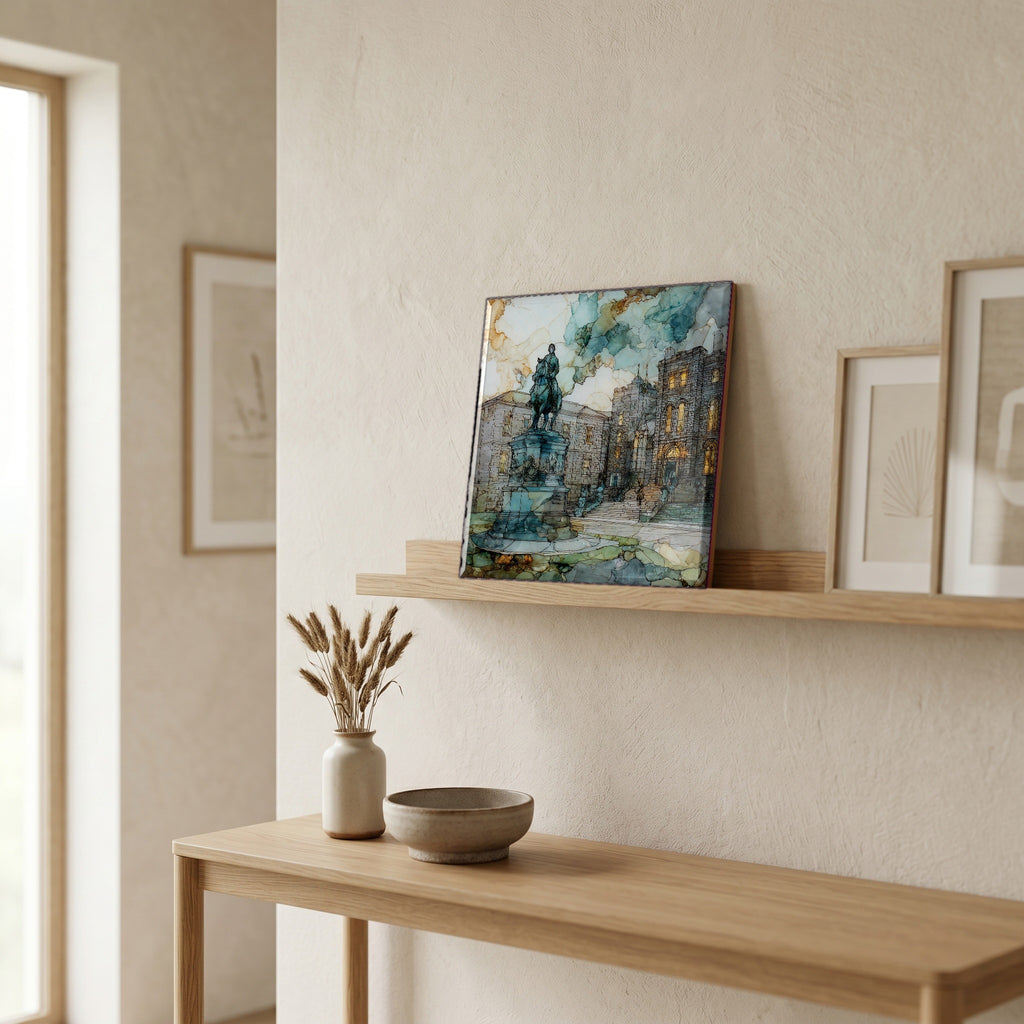 In the entryway, first thing you see.