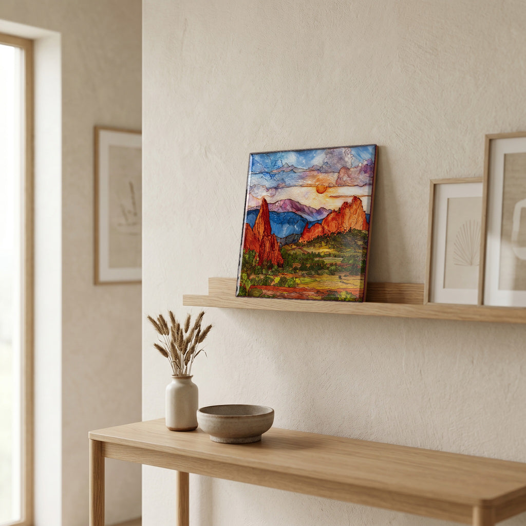 In the entryway, first thing you see.