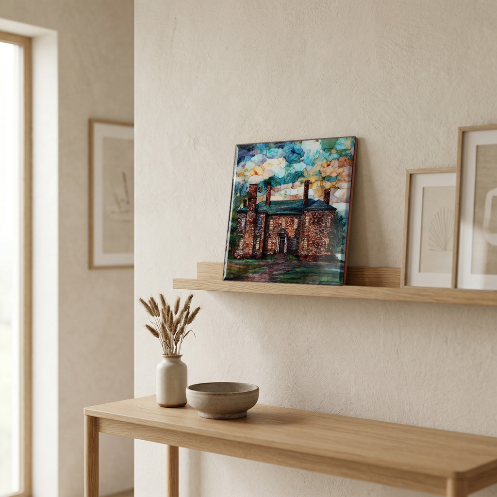 In the entryway, first thing you see.