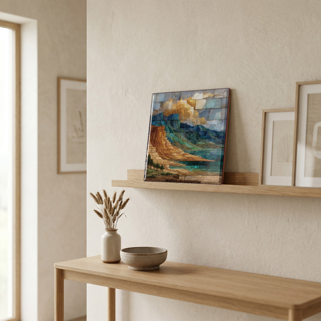 In the entryway, first thing you see.