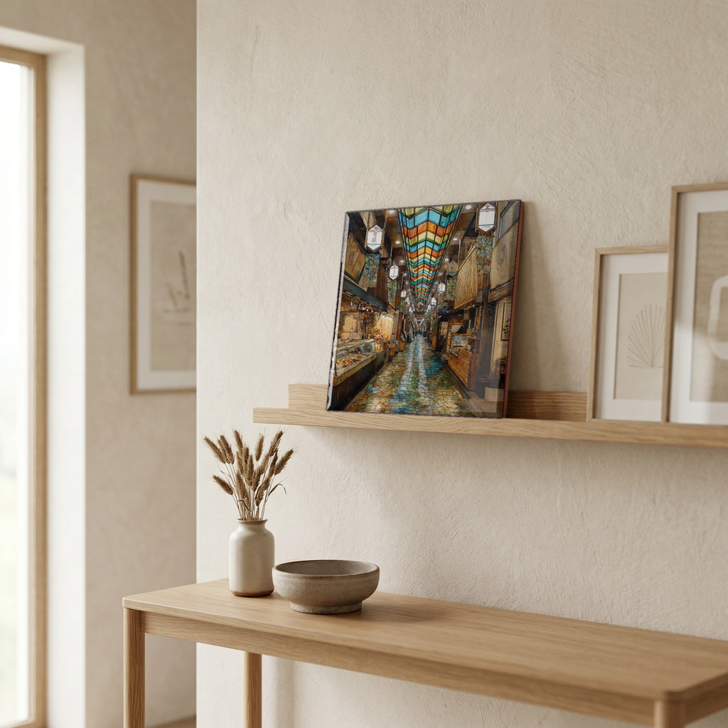 In the entryway, first thing you see.