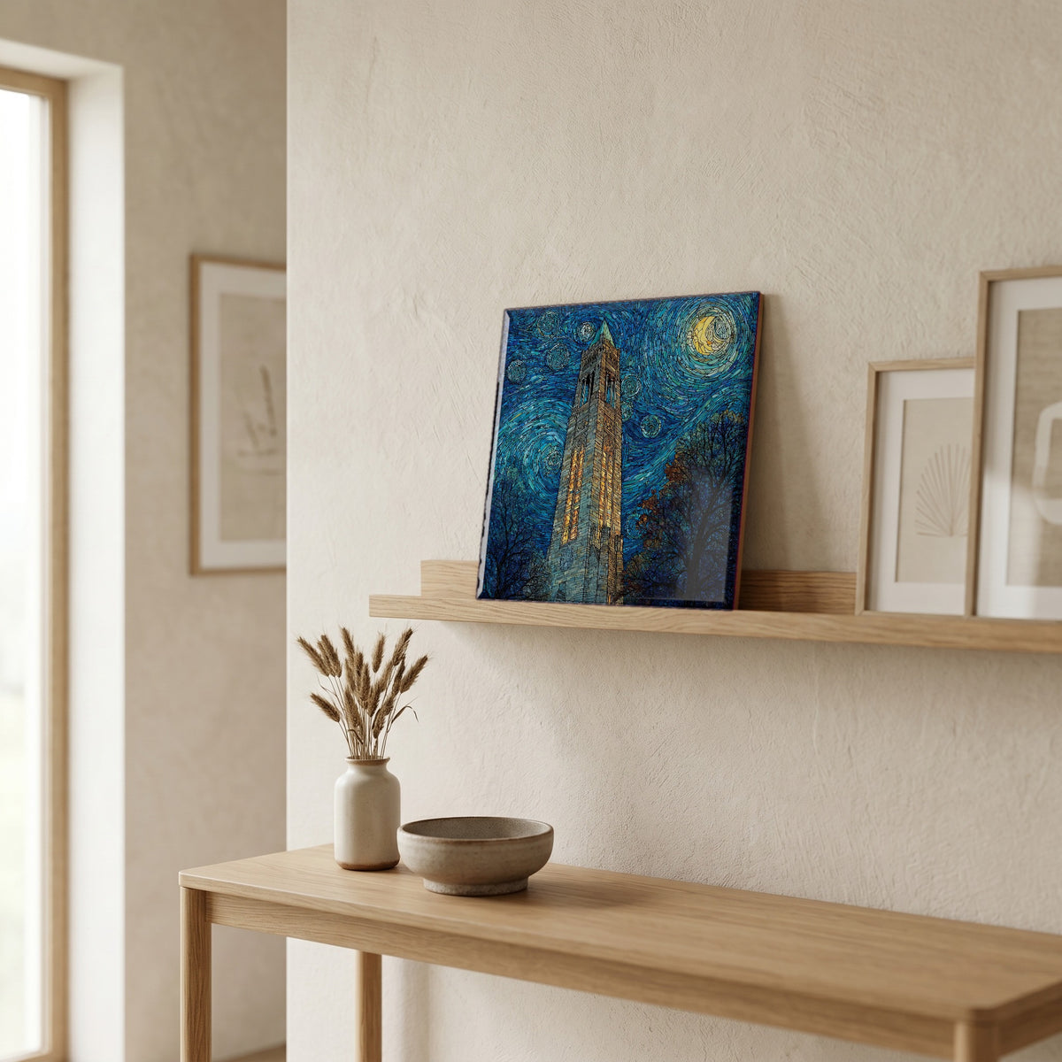 In the entryway, first thing you see.