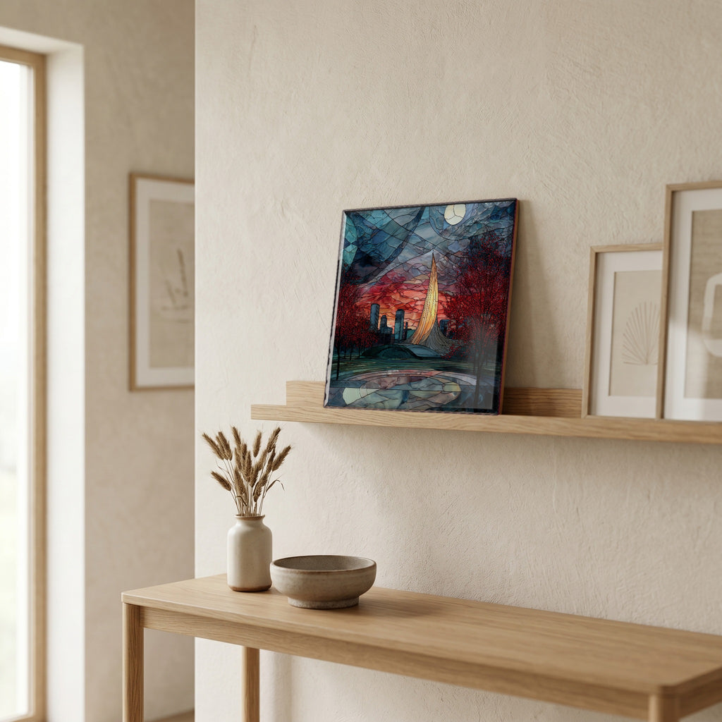 In the entryway, first thing you see.